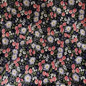 Cranston Print Works VIP Screen Print Fabric Purple w Pink Floral Crafts Quilts